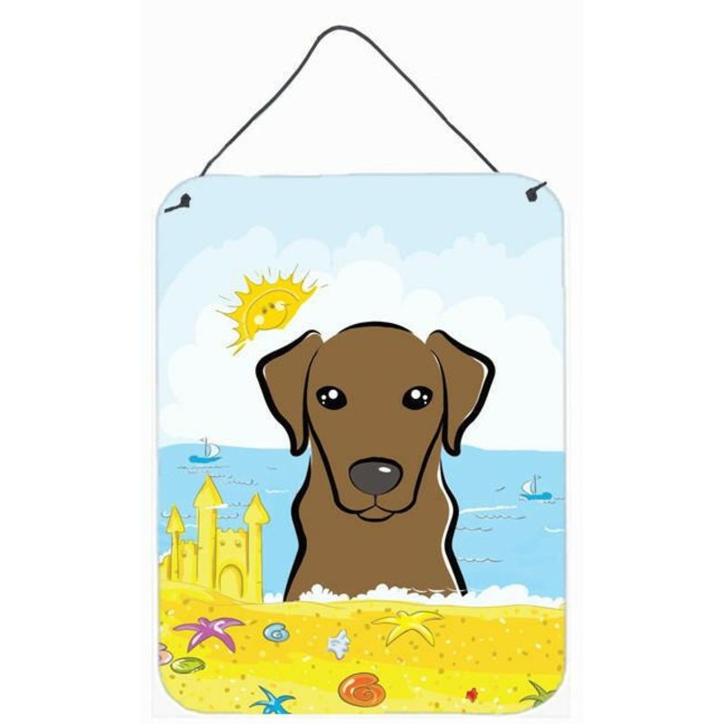 Chocolate Labrador Summer Beach Wall or Door Hanging Prints BB2102DS1216