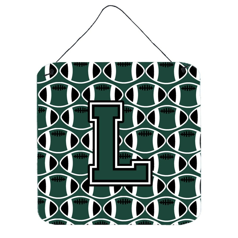 Letter L Football Green and White Wall or Door Hanging Prints CJ1071-LDS66